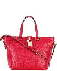 Красная кожаная большая сумка от Dolce & Gabbana