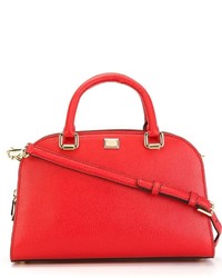Красная кожаная большая сумка от Dolce & Gabbana