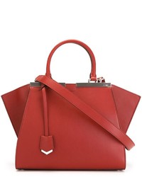 Красная кожаная большая сумка от Fendi