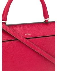 Красная кожаная большая сумка от Furla