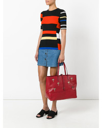 Красная кожаная большая сумка от Tomas Maier