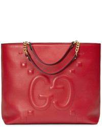 Красная кожаная большая сумка от Gucci