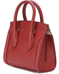 Красная кожаная большая сумка от Alexander McQueen