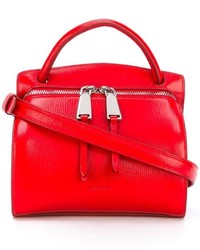 Красная кожаная большая сумка от Jil Sander