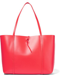 Красная кожаная большая сумка от Kara