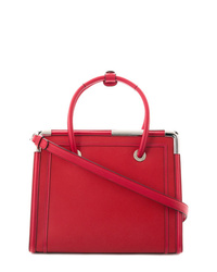 Красная кожаная большая сумка от Karl Lagerfeld