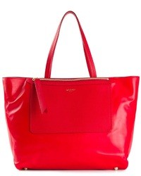 Красная кожаная большая сумка от Lanvin
