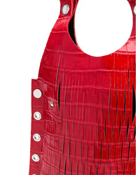 Красная кожаная большая сумка от Sonia Rykiel
