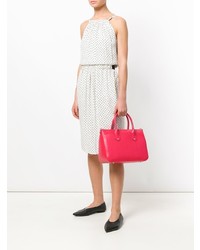 Красная кожаная большая сумка от Furla