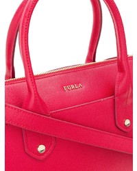 Красная кожаная большая сумка от Furla