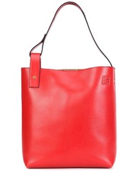Красная кожаная большая сумка от Loewe
