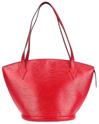 Красная кожаная большая сумка от Louis Vuitton