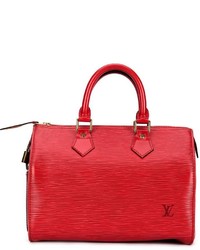 Красная кожаная большая сумка от Louis Vuitton