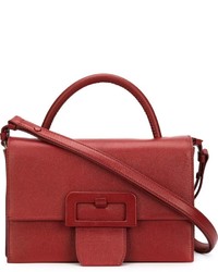 Красная кожаная большая сумка от Maison Margiela