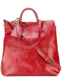 Красная кожаная большая сумка от Marsèll