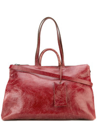 Красная кожаная большая сумка от Marsèll