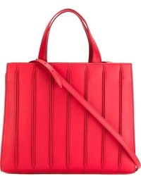 Красная кожаная большая сумка от Max Mara