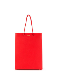 Красная кожаная большая сумка от Medea