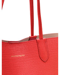 Красная кожаная большая сумка от Alexander McQueen