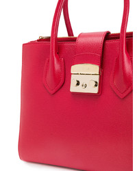 Красная кожаная большая сумка от Furla