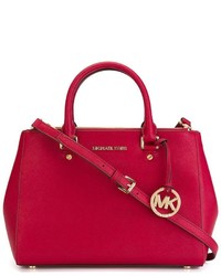 Красная кожаная большая сумка от MICHAEL Michael Kors