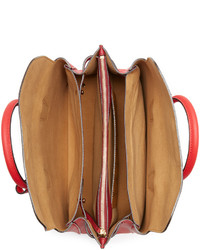 Красная кожаная большая сумка от MCM