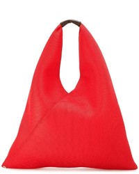 Красная кожаная большая сумка от MM6 MAISON MARGIELA