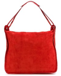 Красная кожаная большая сумка от MM6 MAISON MARGIELA