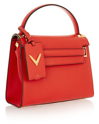 Красная кожаная большая сумка от Valentino