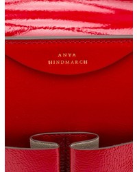 Красная кожаная большая сумка от Anya Hindmarch