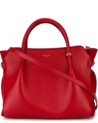 Красная кожаная большая сумка от Nina Ricci