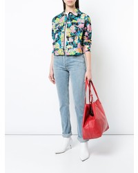 Красная кожаная большая сумка от Mansur Gavriel