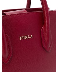 Красная кожаная большая сумка от Furla