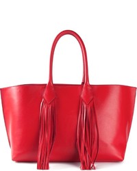 Красная кожаная большая сумка от Sara Battaglia