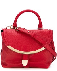 Красная кожаная большая сумка от See by Chloe