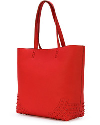 Красная кожаная большая сумка от Tod's