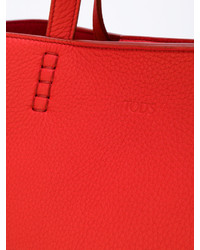 Красная кожаная большая сумка от Tod's