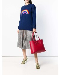 Красная кожаная большая сумка от Fendi