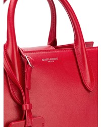 Красная кожаная большая сумка от Saint Laurent