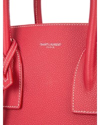 Красная кожаная большая сумка от Saint Laurent