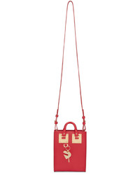 Красная кожаная большая сумка от Sophie Hulme