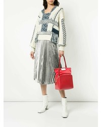 Красная кожаная большая сумка от Maison Margiela