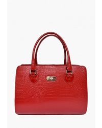 Красная кожаная большая сумка от Suffle