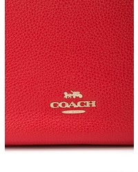 Красная кожаная большая сумка от Coach