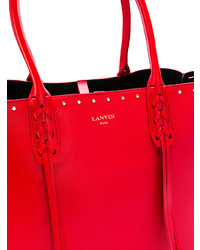 Красная кожаная большая сумка от Lanvin