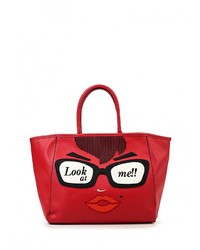 Красная кожаная большая сумка от Tom &amp; Eva