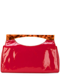 Красная кожаная большая сумка от Tommy Hilfiger