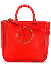 Красная кожаная большая сумка от Tory Burch