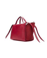 Красная кожаная большая сумка от Elena Ghisellini