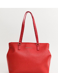 Красная кожаная большая сумка от Valentino by Mario Valentino